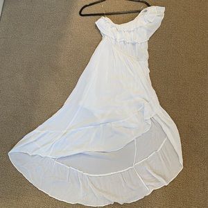 One Shoulder, High-low White Dress!